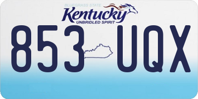 KY license plate 853UQX