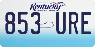 KY license plate 853URE