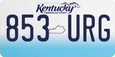 KY license plate 853URG