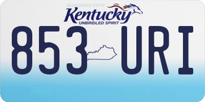 KY license plate 853URI
