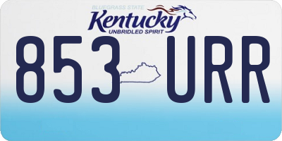 KY license plate 853URR