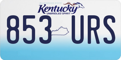 KY license plate 853URS