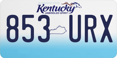 KY license plate 853URX
