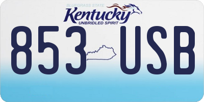 KY license plate 853USB