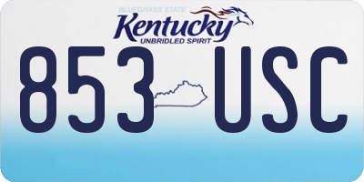 KY license plate 853USC