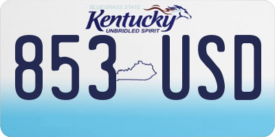KY license plate 853USD