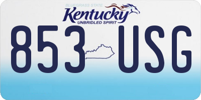 KY license plate 853USG