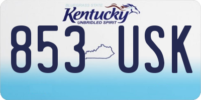 KY license plate 853USK