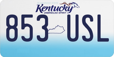 KY license plate 853USL