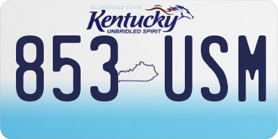 KY license plate 853USM