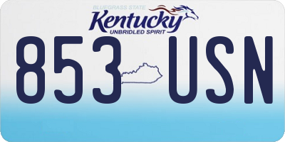 KY license plate 853USN