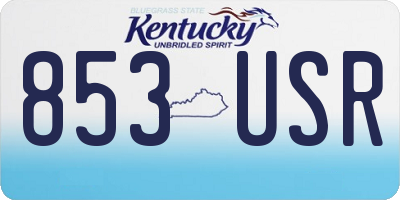 KY license plate 853USR