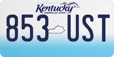 KY license plate 853UST