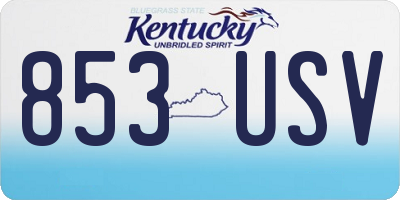 KY license plate 853USV