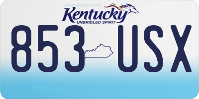 KY license plate 853USX