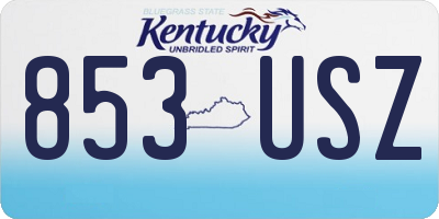 KY license plate 853USZ