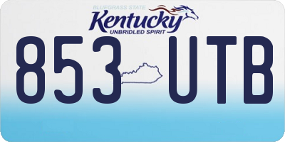 KY license plate 853UTB