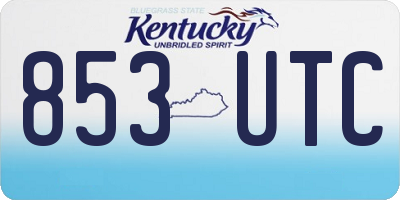 KY license plate 853UTC
