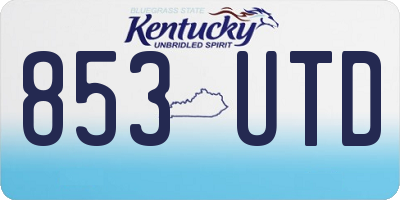 KY license plate 853UTD