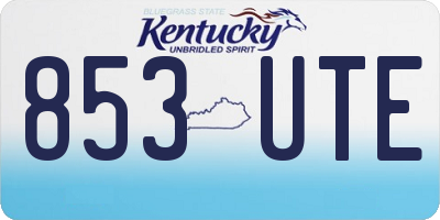 KY license plate 853UTE