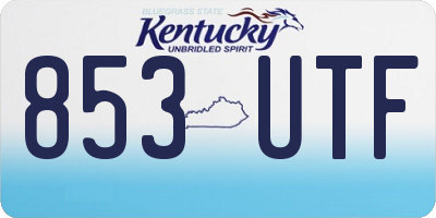 KY license plate 853UTF