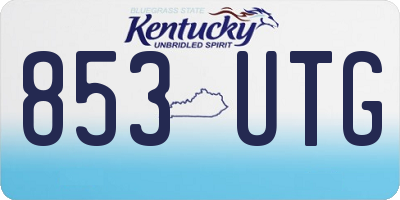 KY license plate 853UTG