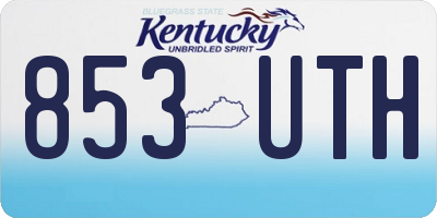 KY license plate 853UTH