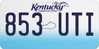 KY license plate 853UTI