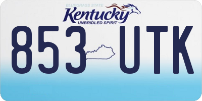 KY license plate 853UTK