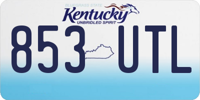 KY license plate 853UTL