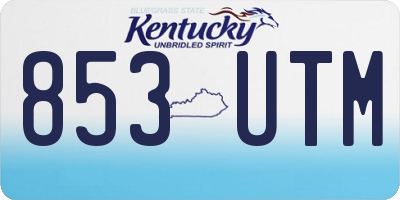 KY license plate 853UTM