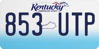 KY license plate 853UTP