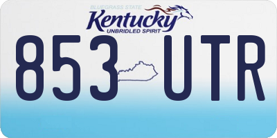 KY license plate 853UTR