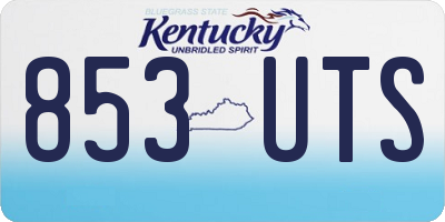 KY license plate 853UTS