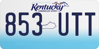 KY license plate 853UTT