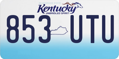 KY license plate 853UTU