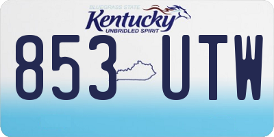 KY license plate 853UTW