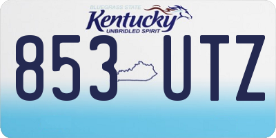 KY license plate 853UTZ