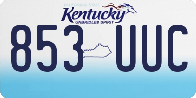KY license plate 853UUC