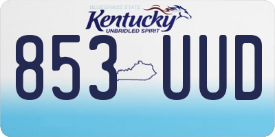 KY license plate 853UUD