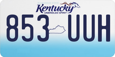 KY license plate 853UUH
