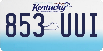 KY license plate 853UUI