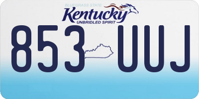 KY license plate 853UUJ