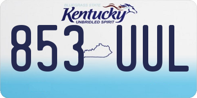 KY license plate 853UUL