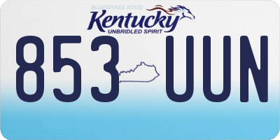 KY license plate 853UUN