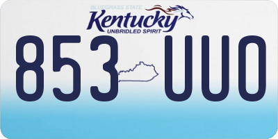 KY license plate 853UUO