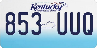 KY license plate 853UUQ