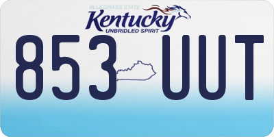 KY license plate 853UUT