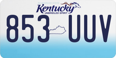 KY license plate 853UUV