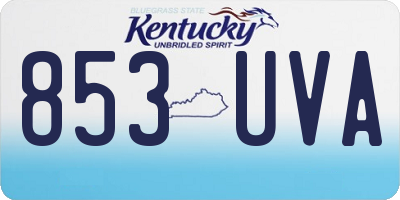 KY license plate 853UVA